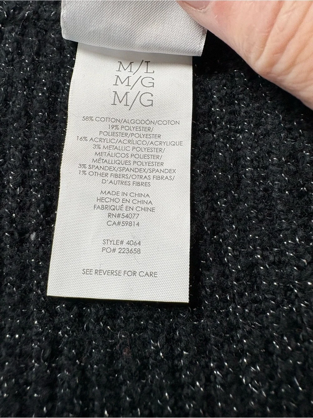 CAbi Black Open-Front Pocketed Knit Shrug